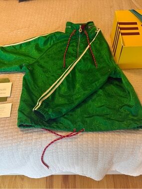 Gucci V Adidas Logo-Print Track Jacket with Striped Trim